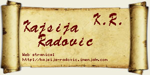 Kajsija Radović vizit kartica